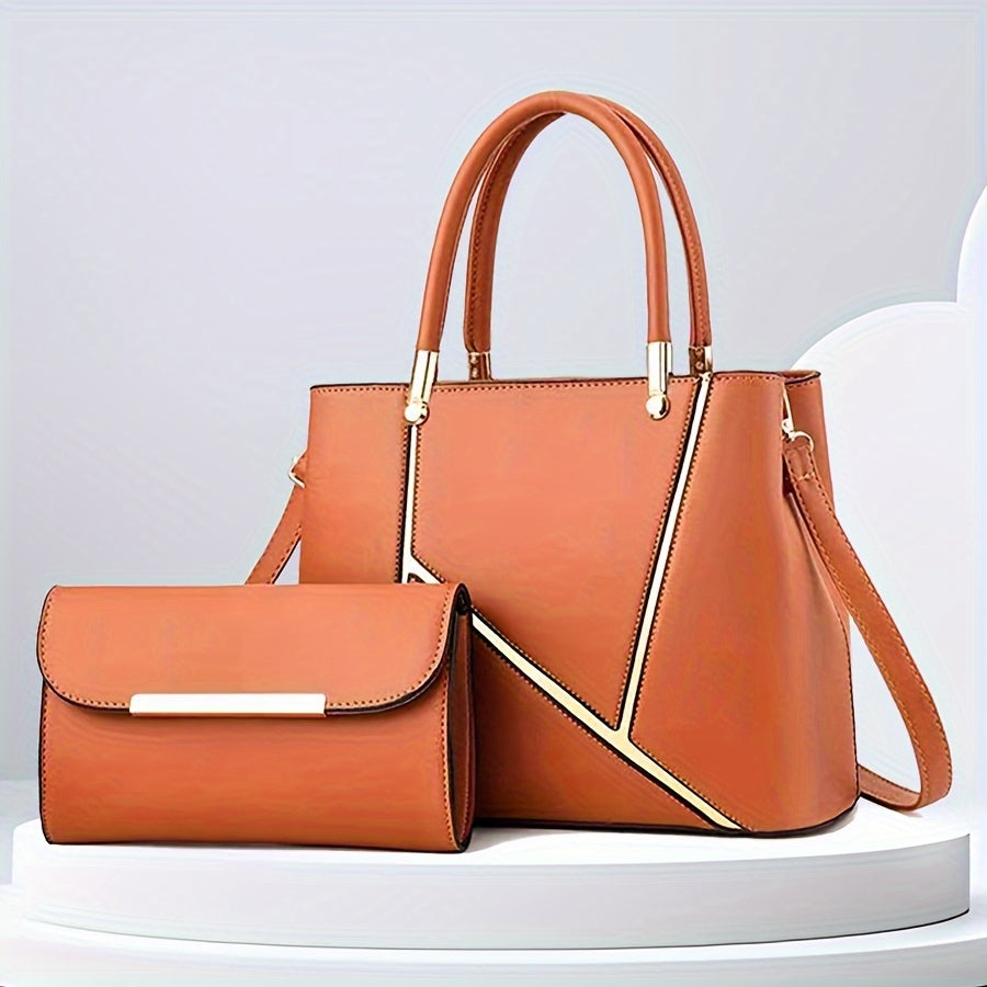 Amy Two-Piece Handbag Set Top-Handle Tote And Clutch Signature Collection Exclusive