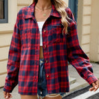 Cotton Heritage Plaid Shirt For Women Button Front Chest Pockets Limited Edition