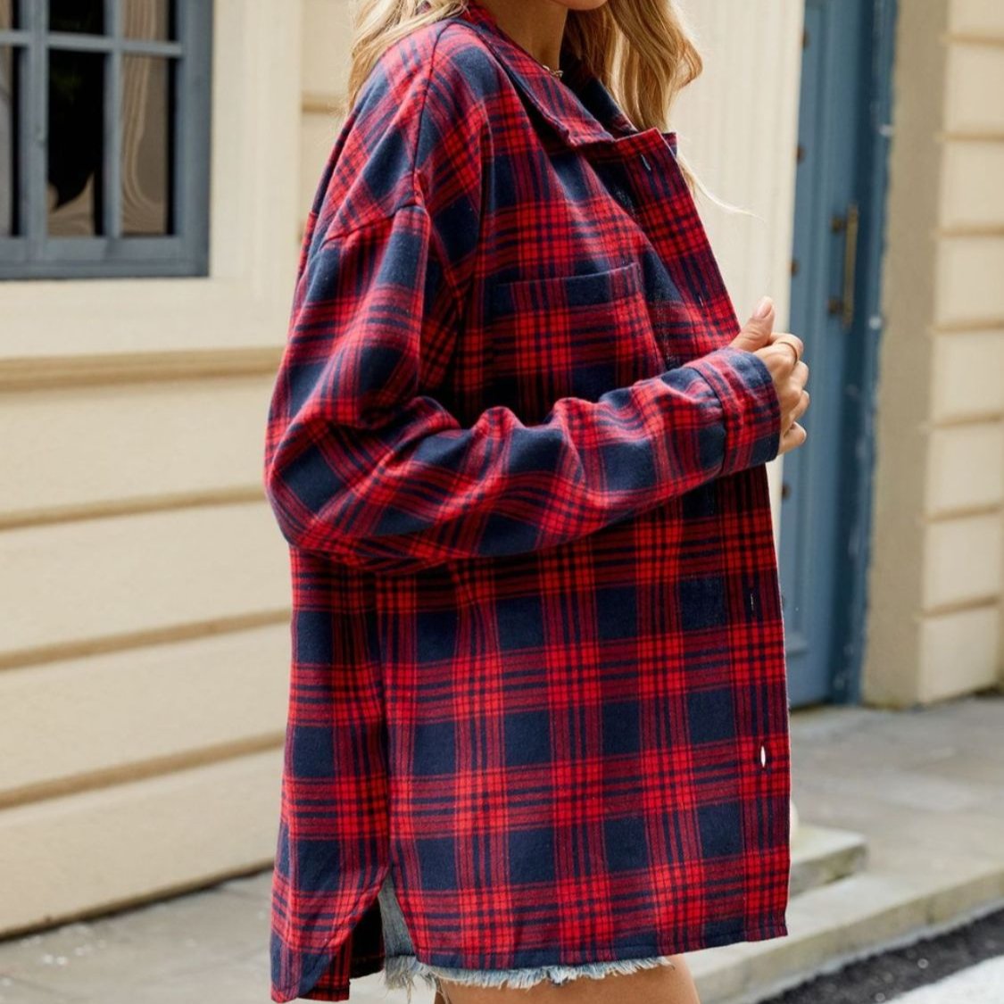 Cotton Heritage Plaid Shirt For Women Button Front Chest Pockets Limited Edition