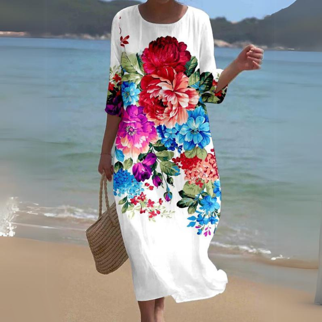 Elegant Floral Midi Dress Luxe Collection Exclusive For Special Occasions
