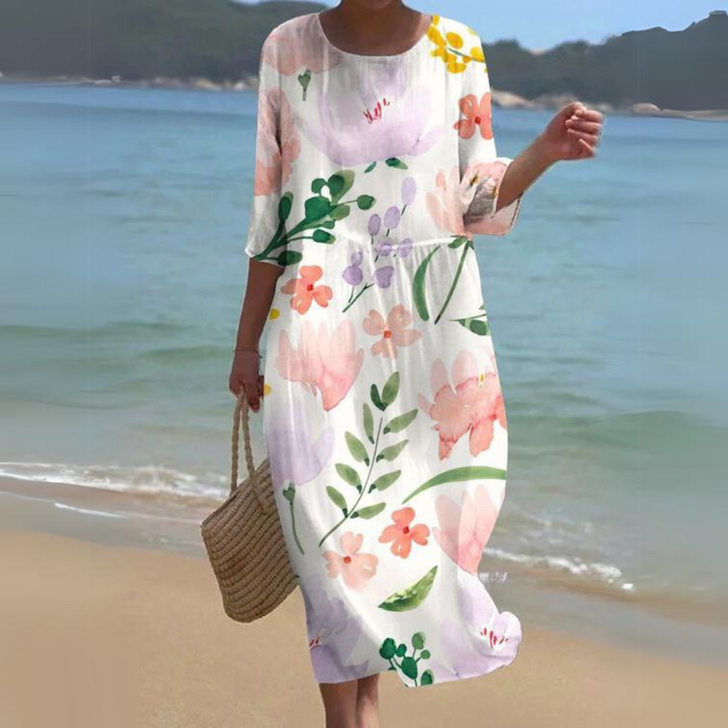 Elegant Floral Midi Dress Luxe Collection Exclusive For Special Occasions