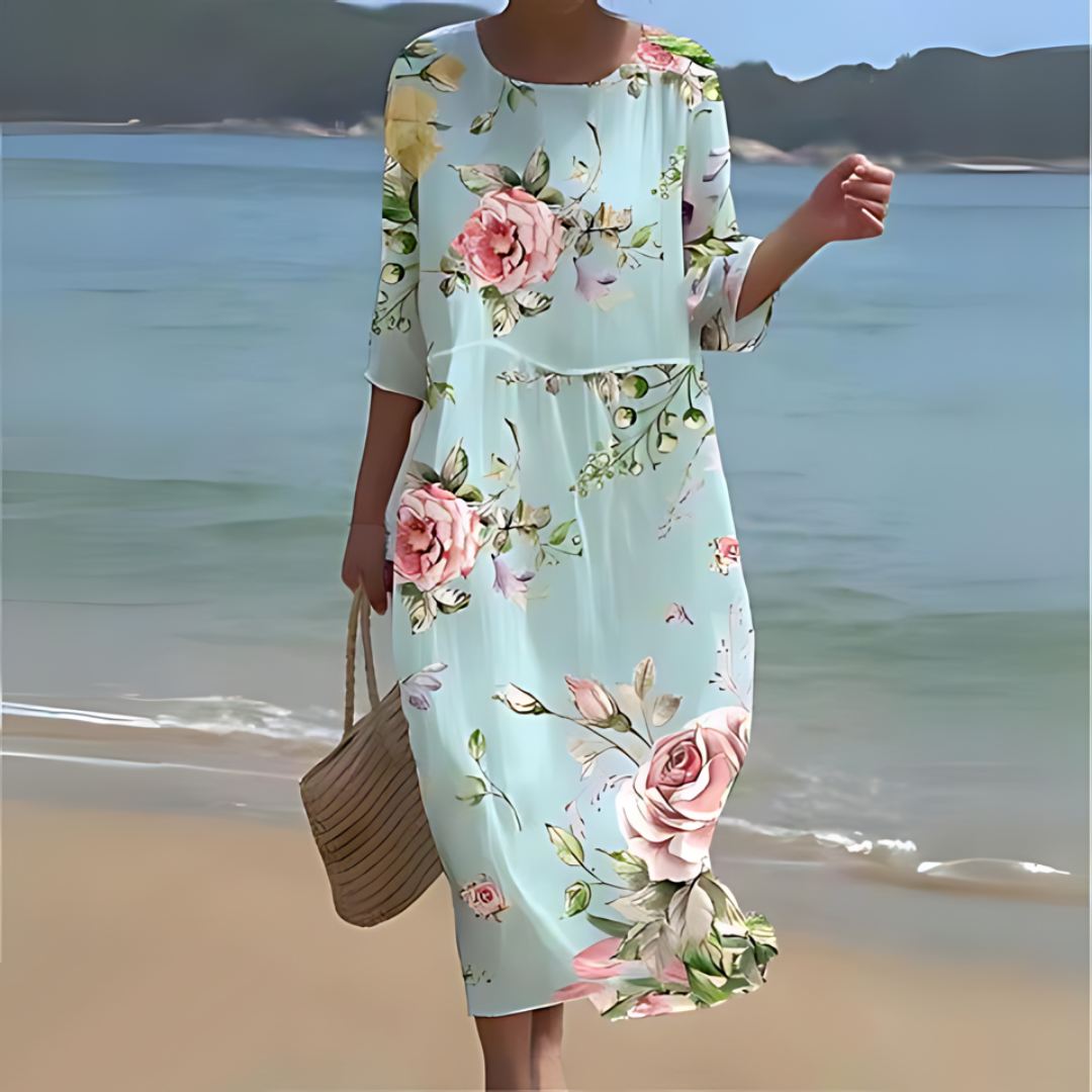 Elegant Floral Midi Dress Luxe Collection Exclusive For Special Occasions