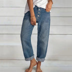 Premium Denim Womens Boyfriend Wide Leg Jeans Heritage Collection