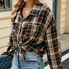 Cotton Heritage Plaid Shirt For Women Button Front Chest Pockets Limited Edition