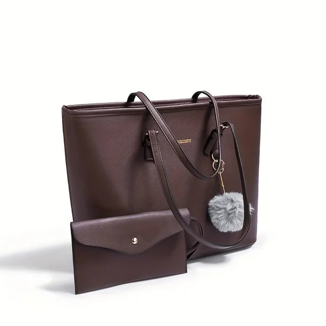 Women Premium Leather Collection Tote Shoulder Bag Large Capacity Timeless Elegance