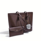 Women Premium Leather Collection Tote Shoulder Bag Large Capacity Timeless Elegance