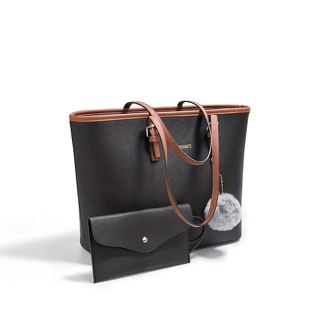 Women Premium Leather Collection Tote Shoulder Bag Large Capacity Timeless Elegance