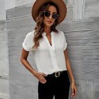 Elizabeth V Neck Blouse Silk Blend Luxe Collection Exclusive