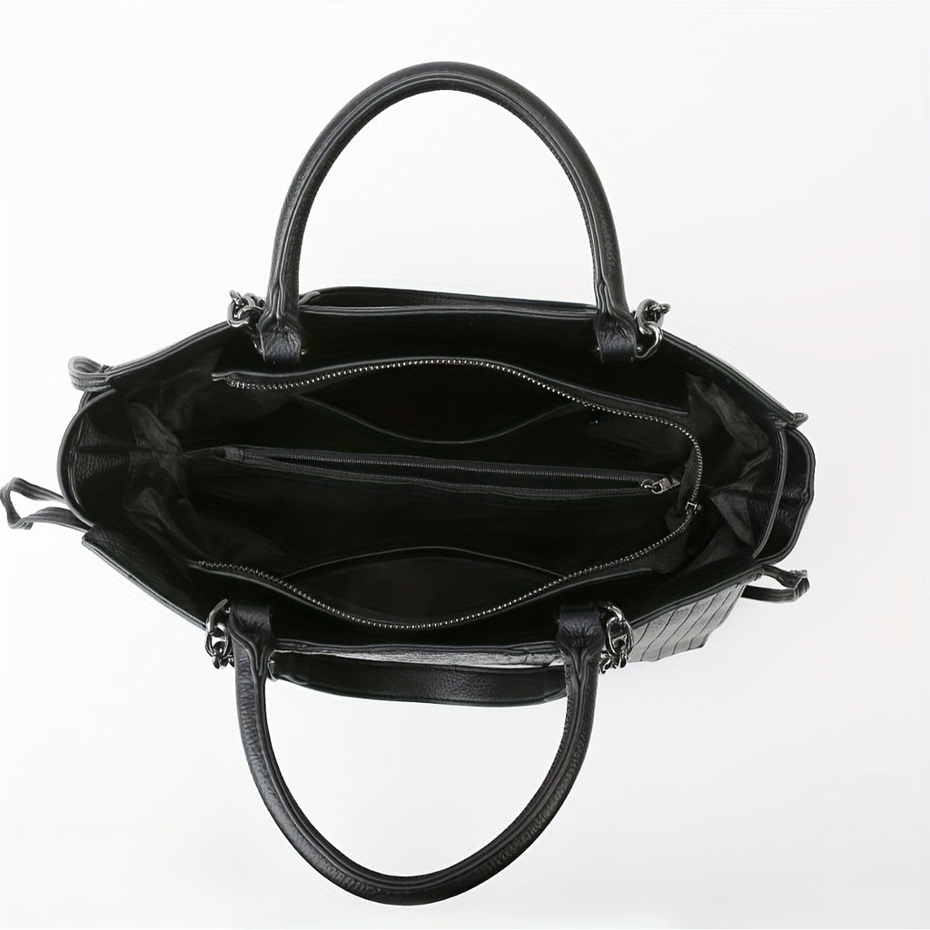 Chic Black Leather Limited Shoulder Bag For Women