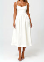 Corset Midi Dress For Women Elegant Wedding Guest Luxe Fabric Limited Edition