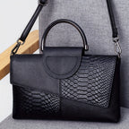 Elegant Black Crocodile Flap Crossbody Bag With Top Handle Limited Edition