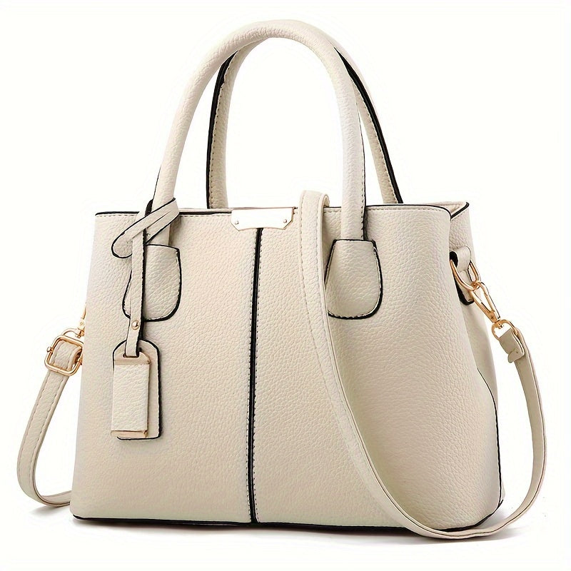 Leather Handbag Structured Tote Edition With Crossbody Strap