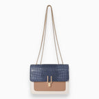 Genuine Leather Flap Handbag Elegant Square Design Limited Edition