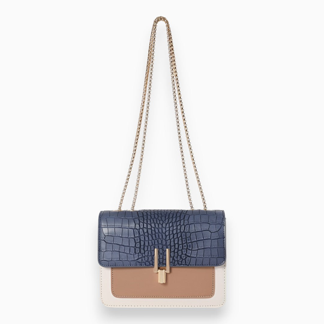 Genuine Leather Flap Handbag Elegant Square Design Limited Edition