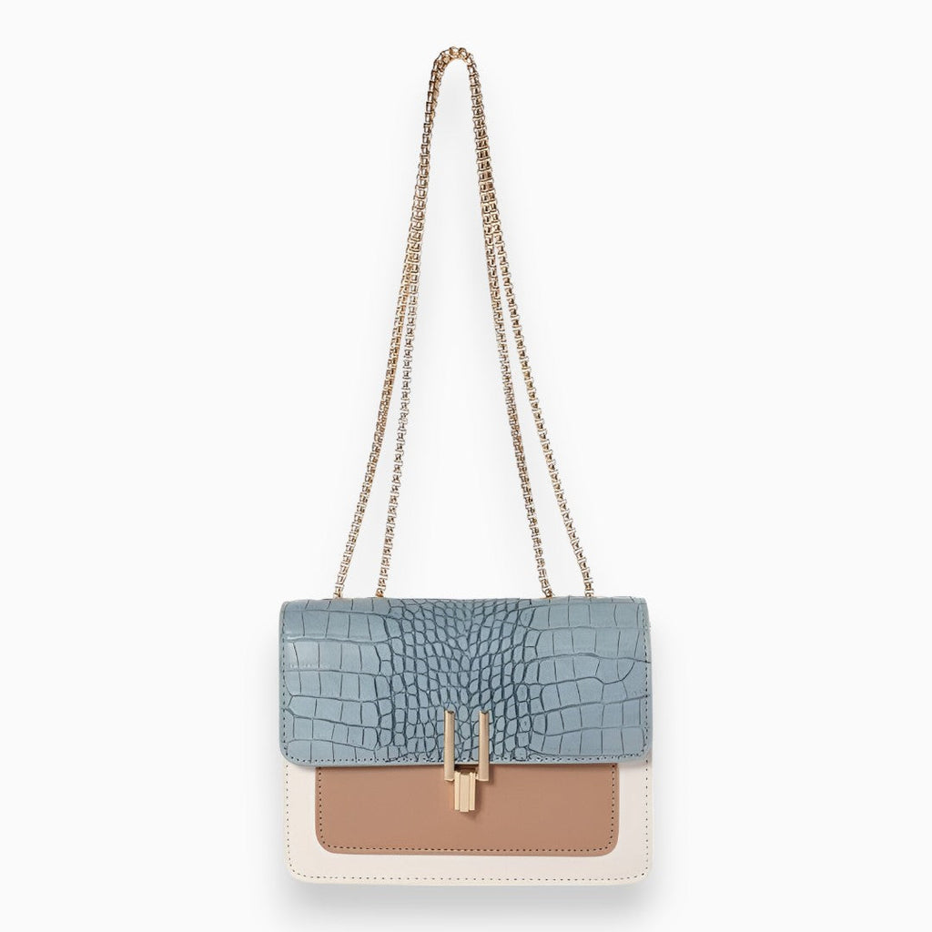 Genuine Leather Flap Handbag Elegant Square Design Limited Edition