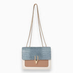 Genuine Leather Flap Handbag Elegant Square Design Limited Edition