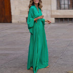Crepe Collection Elegant Long Sleeve V-Neck Dress For All Occasions Limited Edition