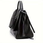 Chic Black Leather Limited Shoulder Bag For Women