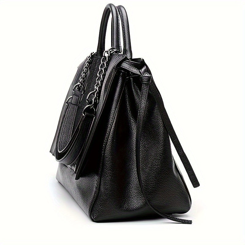 Chic Black Leather Limited Shoulder Bag For Women