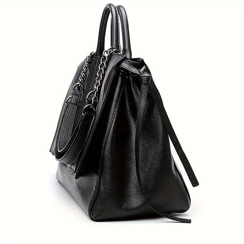 Chic Black Leather Limited Shoulder Bag For Women