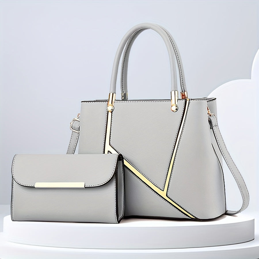 Amy Two-Piece Handbag Set Top-Handle Tote And Clutch Signature Collection Exclusive