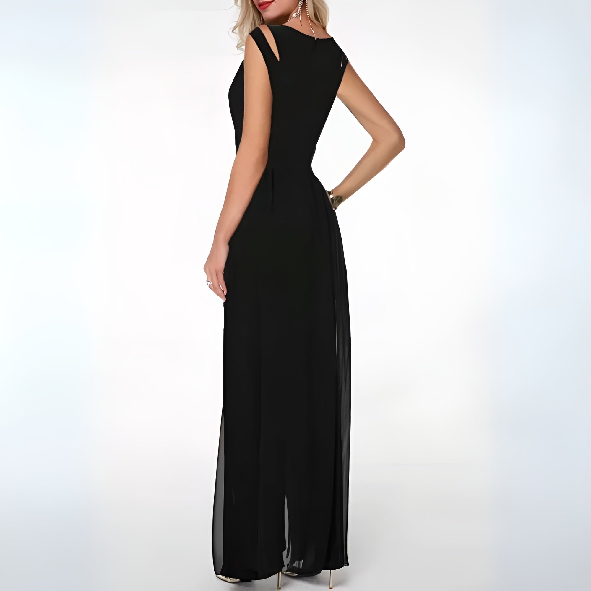 Womens Sleeveless Wide Leg Jumpsuit Crepe Summer Collection Exclusive