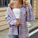 Cotton Heritage Plaid Shirt For Women Button Front Chest Pockets Limited Edition