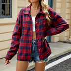 Cotton Heritage Plaid Shirt For Women Button Front Chest Pockets Limited Edition