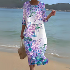 Elegant Floral Midi Dress Luxe Collection Exclusive For Special Occasions