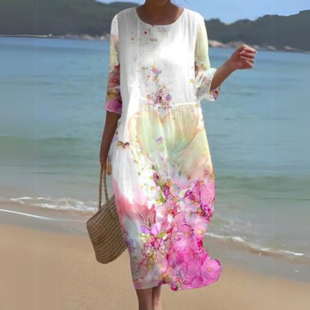 Elegant Floral Midi Dress Luxe Collection Exclusive For Special Occasions