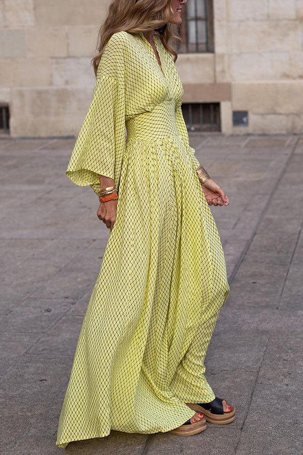 Crepe Collection Elegant Long Sleeve V-Neck Dress For All Occasions Limited Edition