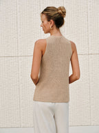 Elegant Halter Top Women Minimalist Collection Crossover Collar Limited Edition