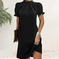 Elegant Black Dress for Women Short Sleeve Signature Luxe Collection