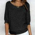 Luxe Collection Womens Top Elegant Loose Fit Patterned Knit Exclusive