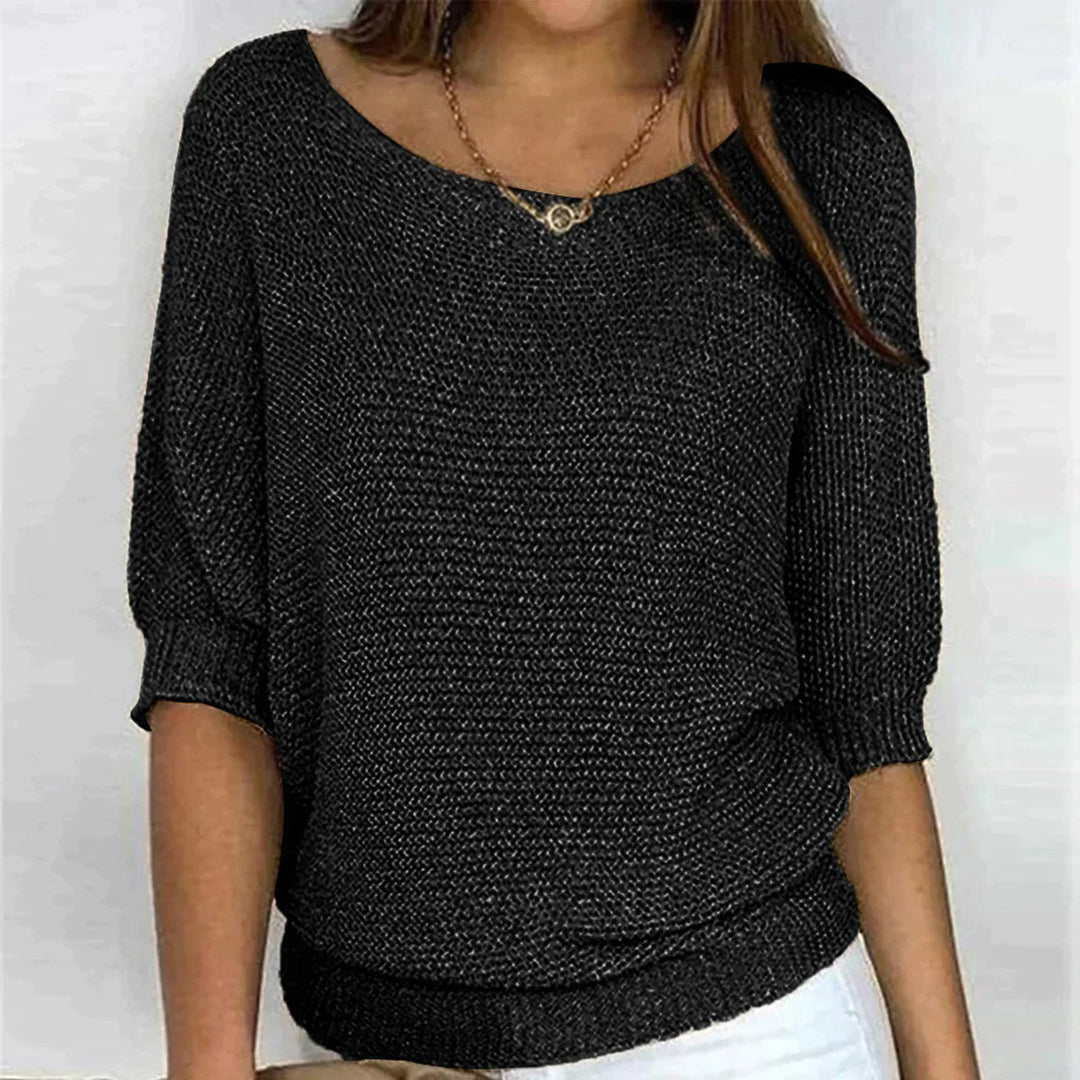 Luxe Collection Womens Top Elegant Loose Fit Patterned Knit Exclusive
