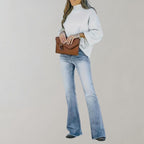 Premium Denim Women's Sky Blue High Rise Flared Jeans Heritage Collection