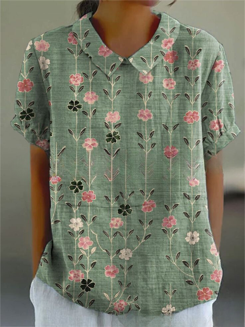 Floral Collection Blouse With Peter Pan Collar Timeless Exclusive
