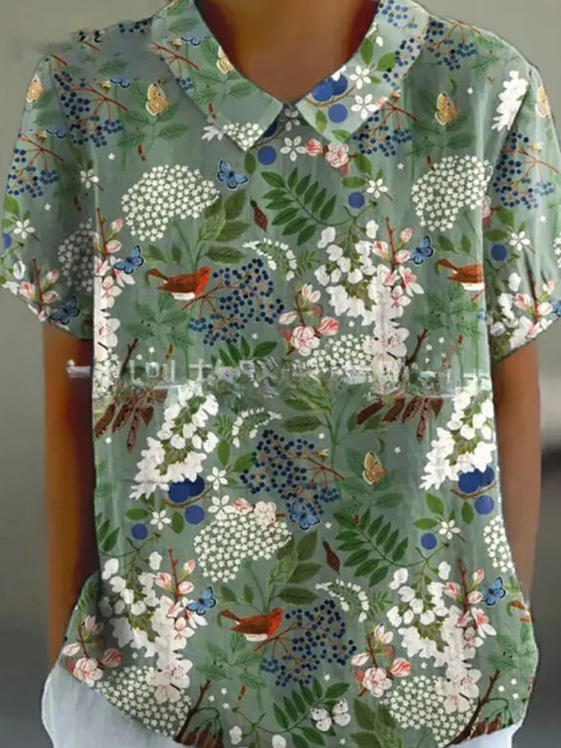 Floral Collection Blouse With Peter Pan Collar Timeless Exclusive