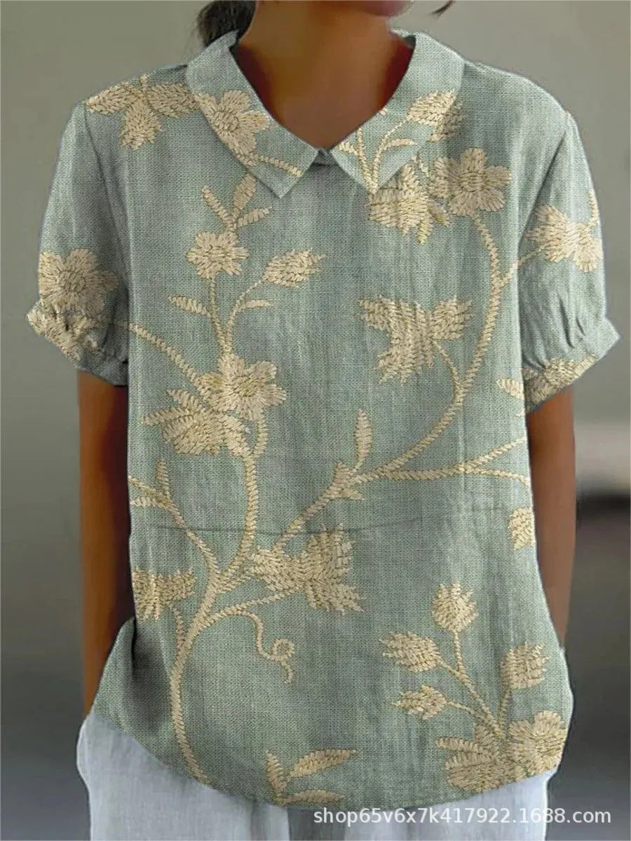 Floral Collection Blouse With Peter Pan Collar Timeless Exclusive