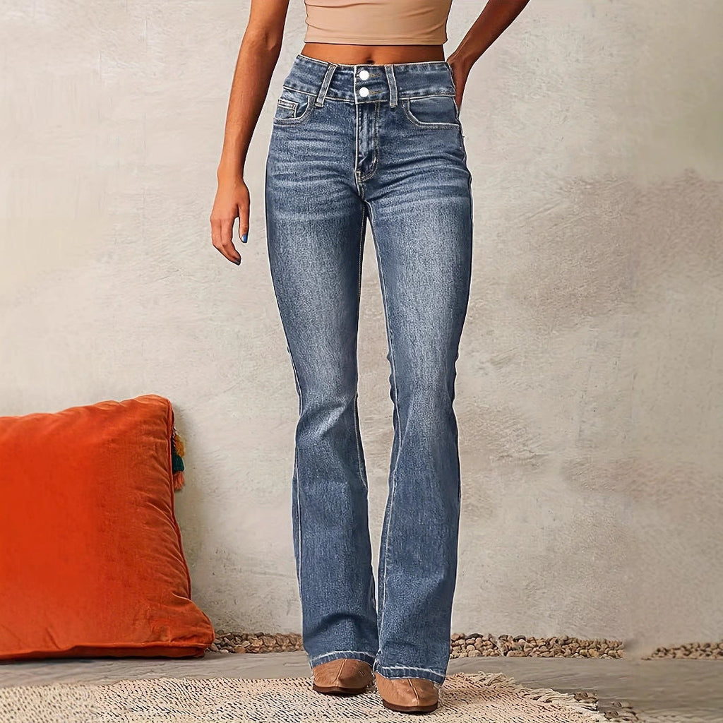 Limited Stretch Denim High-Waisted Flared Jeans