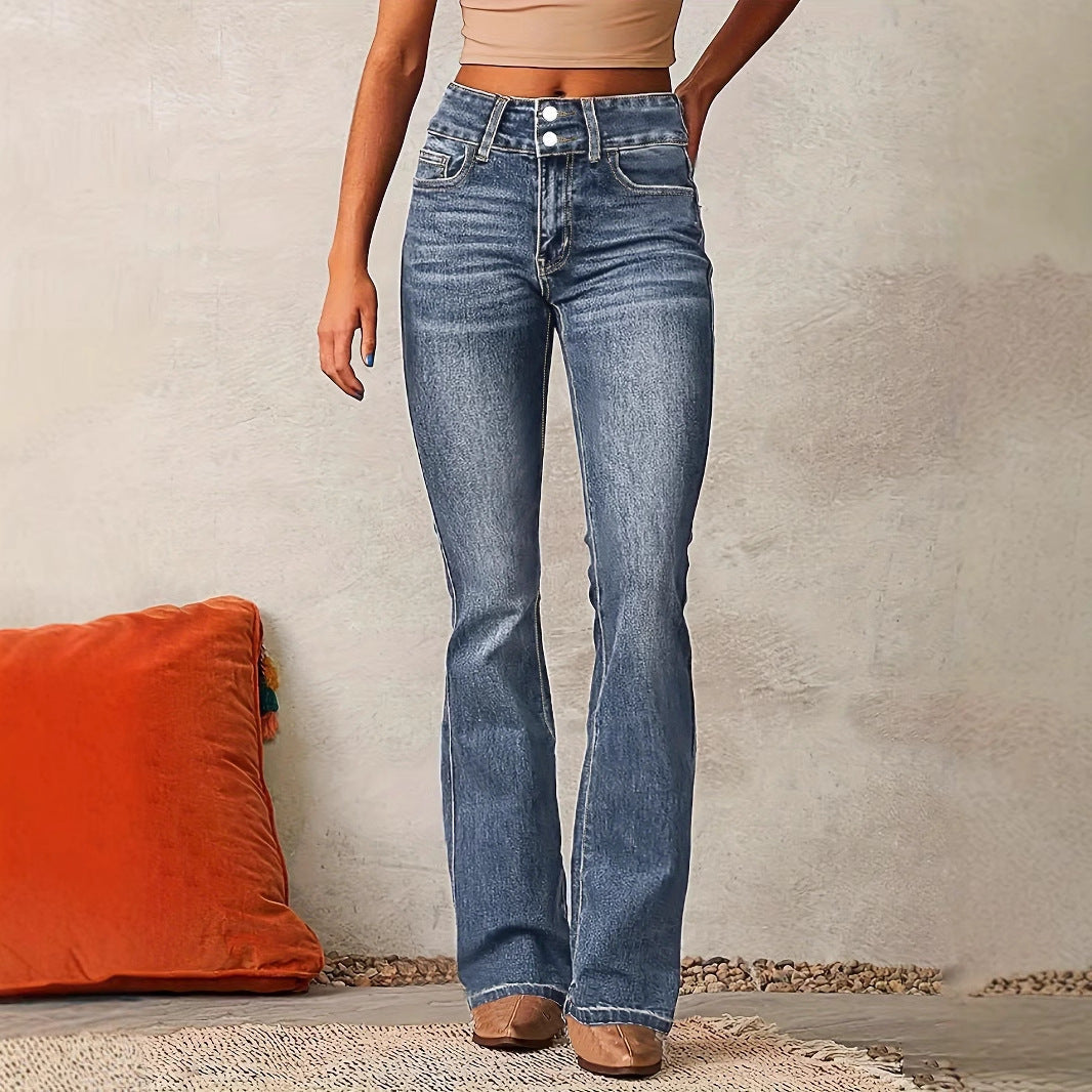 Limited Stretch Denim High-Waisted Flared Jeans
