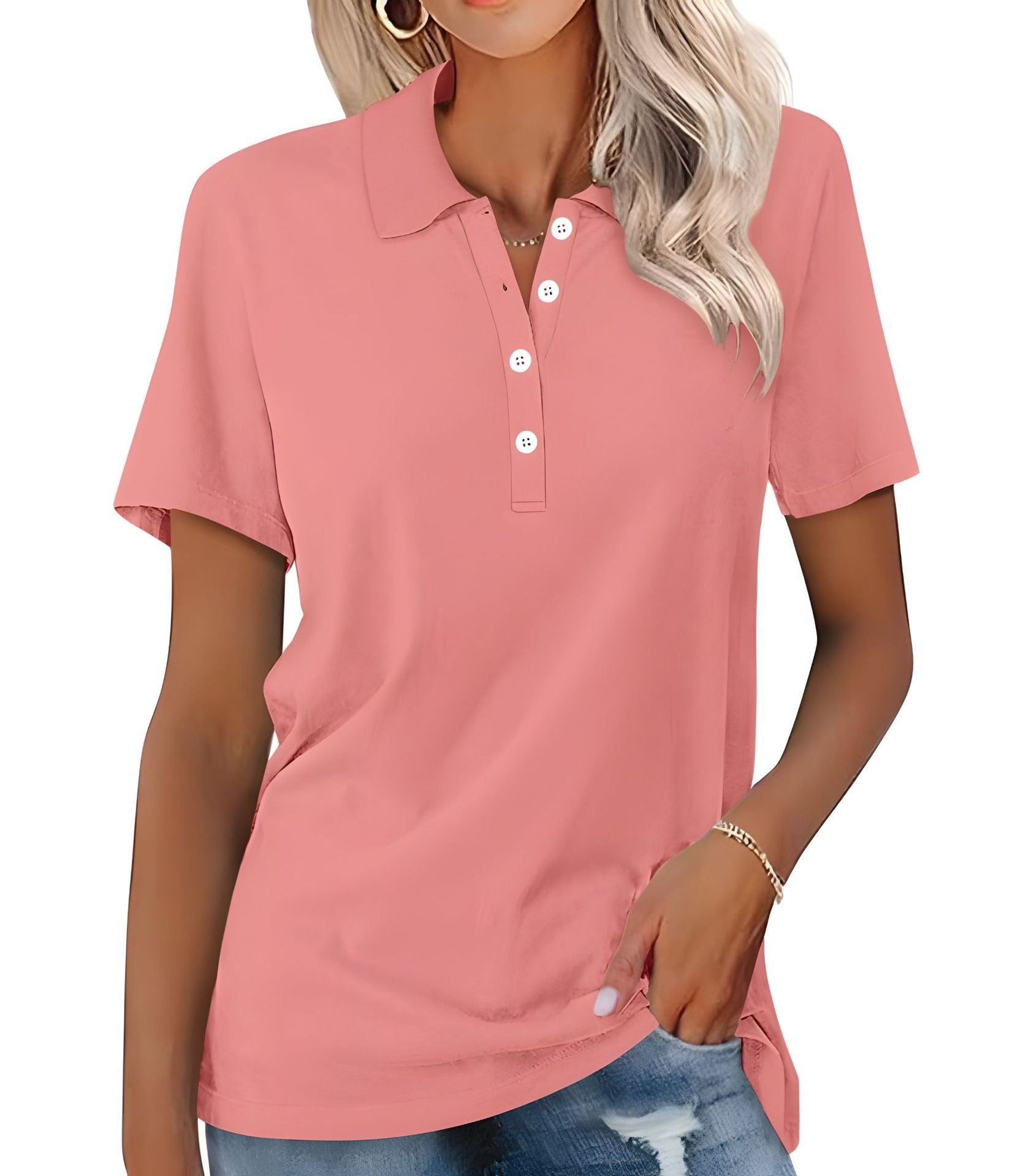 Breathable Luxe Cotton Polo Shirt For Women Pastel Collection Limited Edition