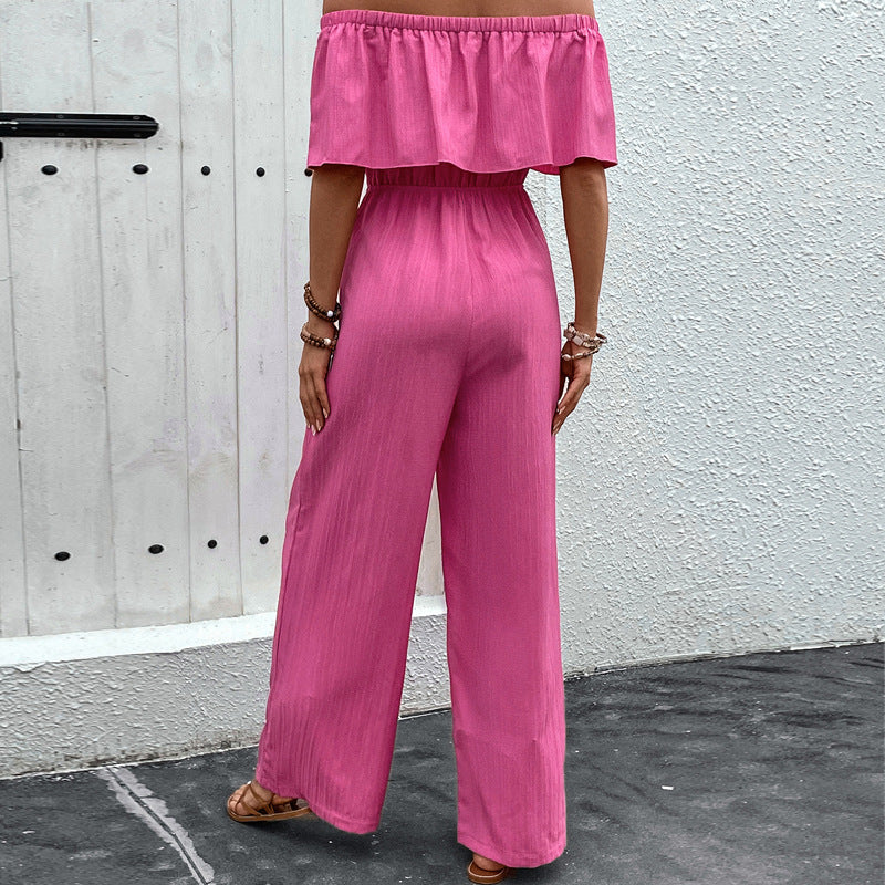 Pink Off Shoulder Wide Leg Jumpsuit Luxe Collection Exclusive