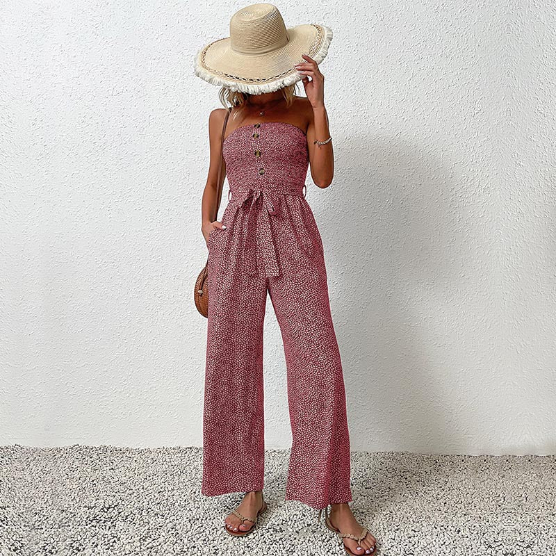 Strapless Wide Leg Jumpsuit Crepe Luxe Collection Exclusive