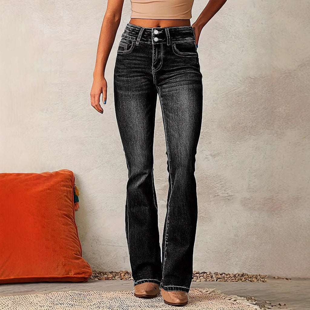 Limited Stretch Denim High-Waisted Flared Jeans