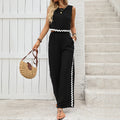 Black Crop Top And Palazzo Set In Luxe Crepe Capsule Collection