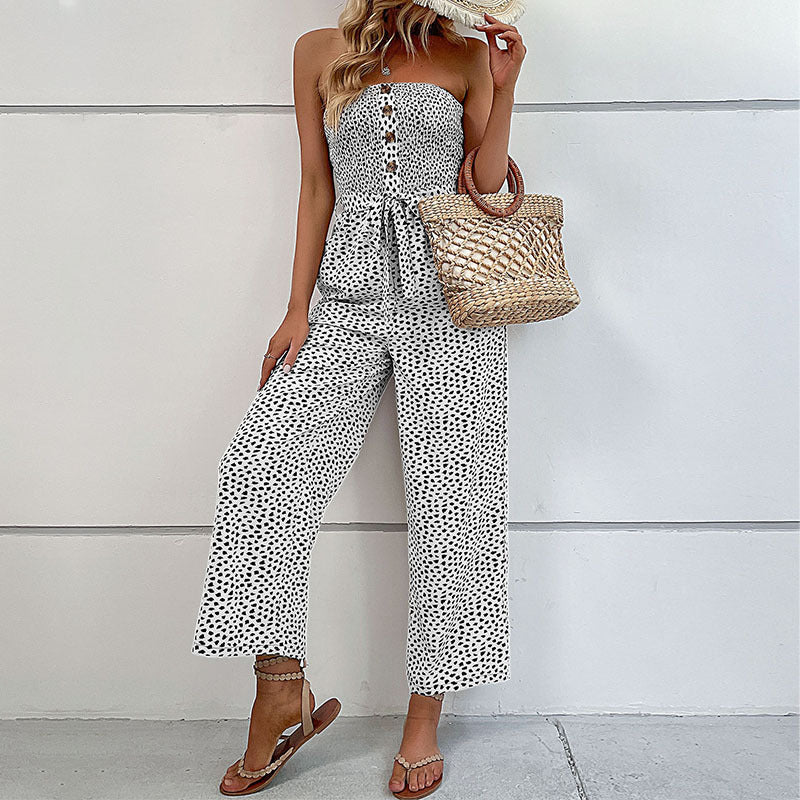 Strapless Wide Leg Jumpsuit Crepe Luxe Collection Exclusive