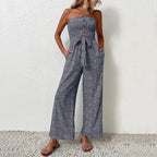 Strapless Wide Leg Jumpsuit Crepe Luxe Collection Exclusive