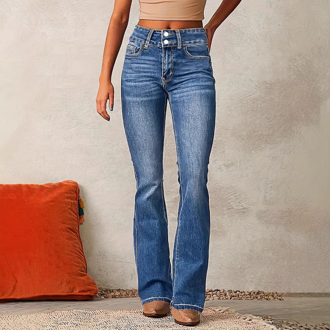 Limited Stretch Denim High-Waisted Flared Jeans