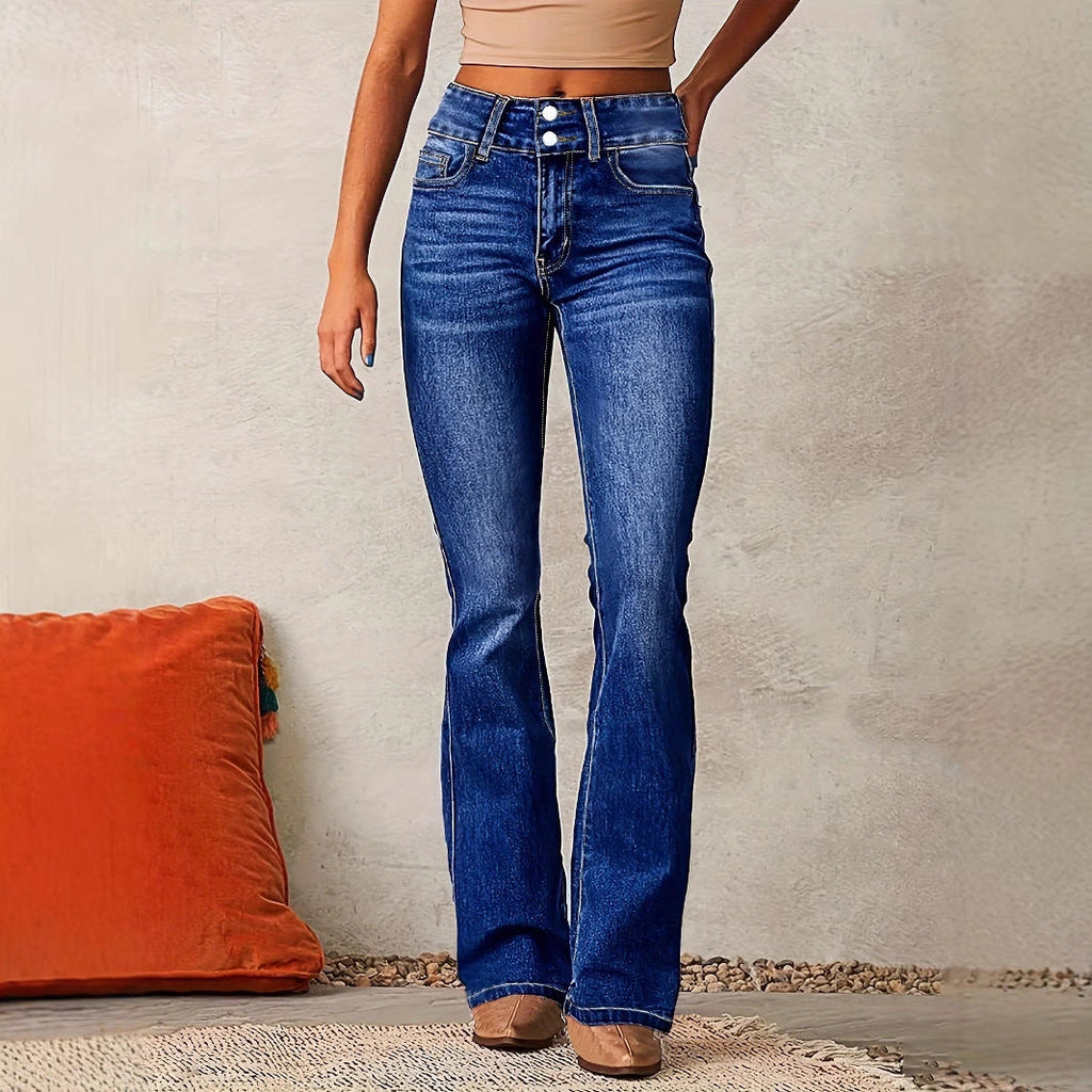 Limited Stretch Denim High-Waisted Flared Jeans